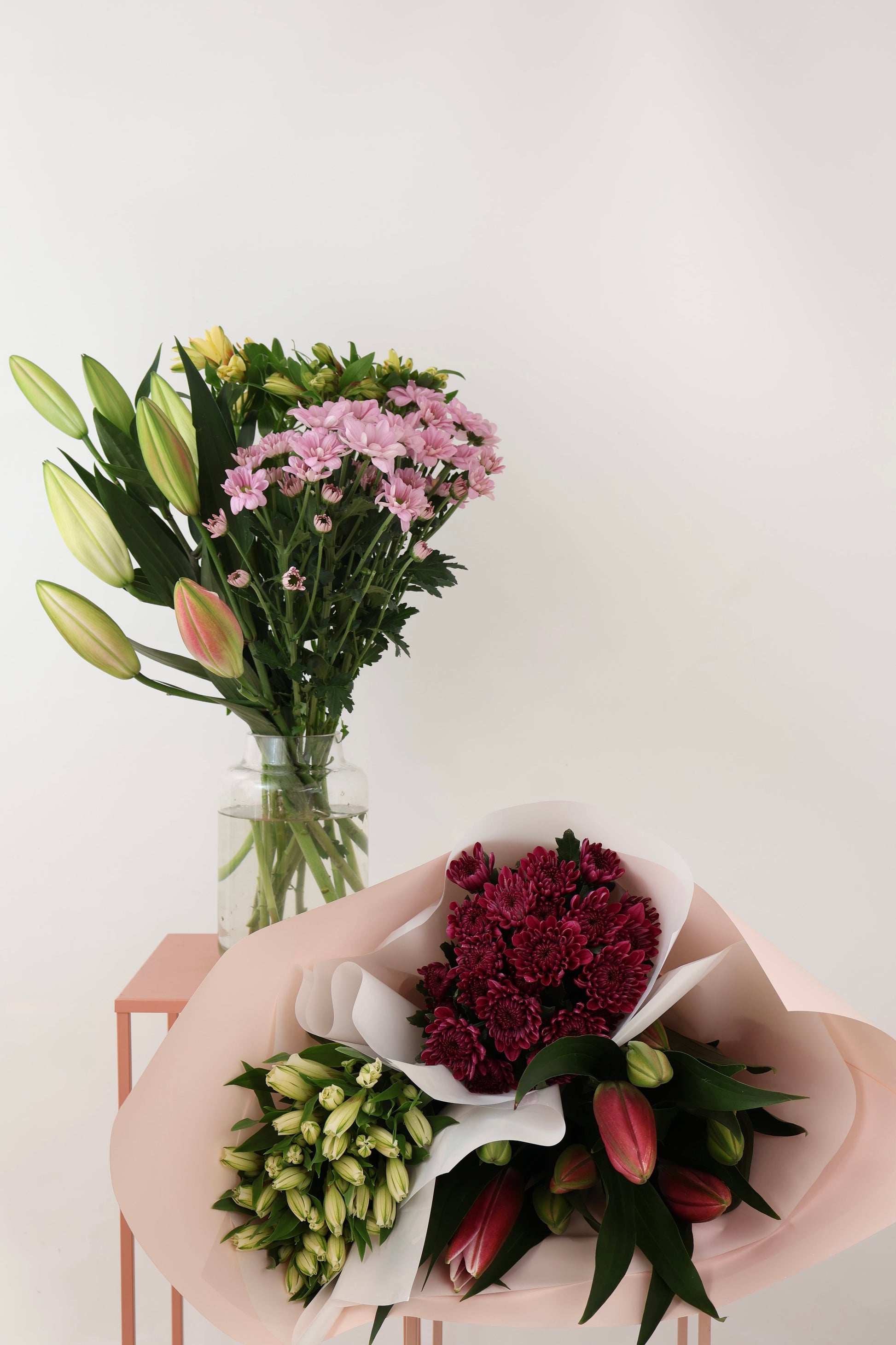 Fresh cut flowers in premium wrapping