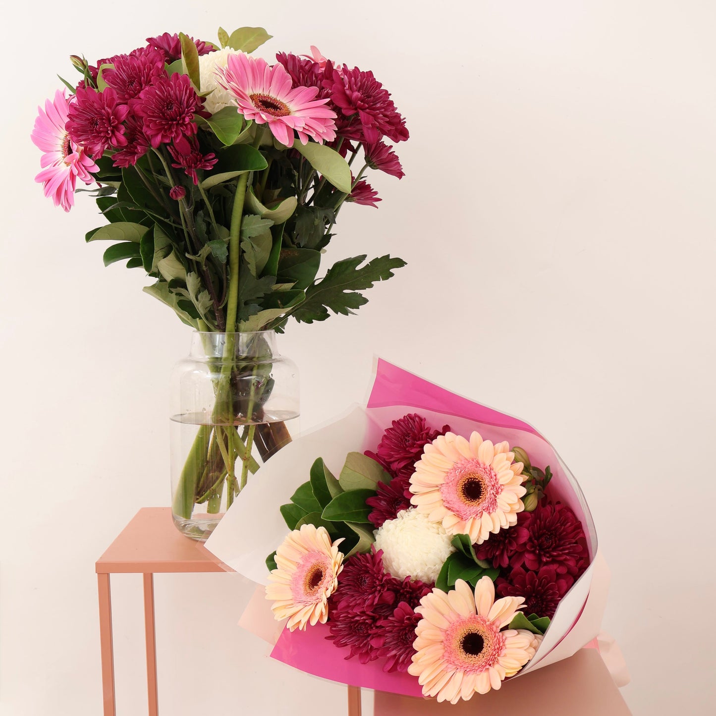 Signature fresh flower bouquet in bright wrapping 